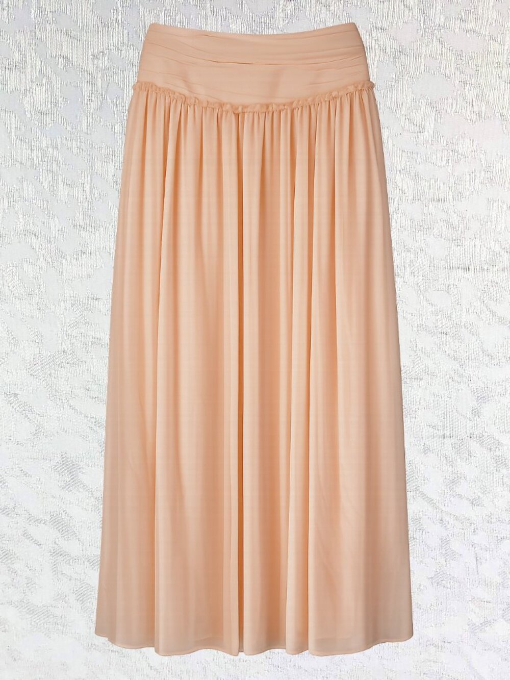 Future Collective Peach Mid-Rise Maxi Skirt Zipper Lined Lightweight Chic Size 8